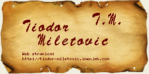 Tiodor Miletović vizit kartica